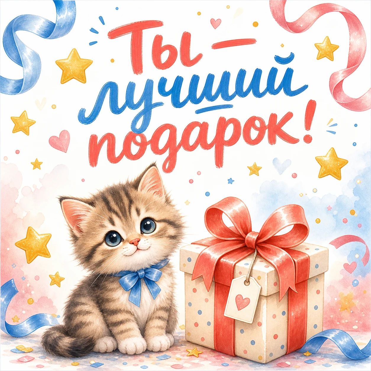 Открытка с котёнком